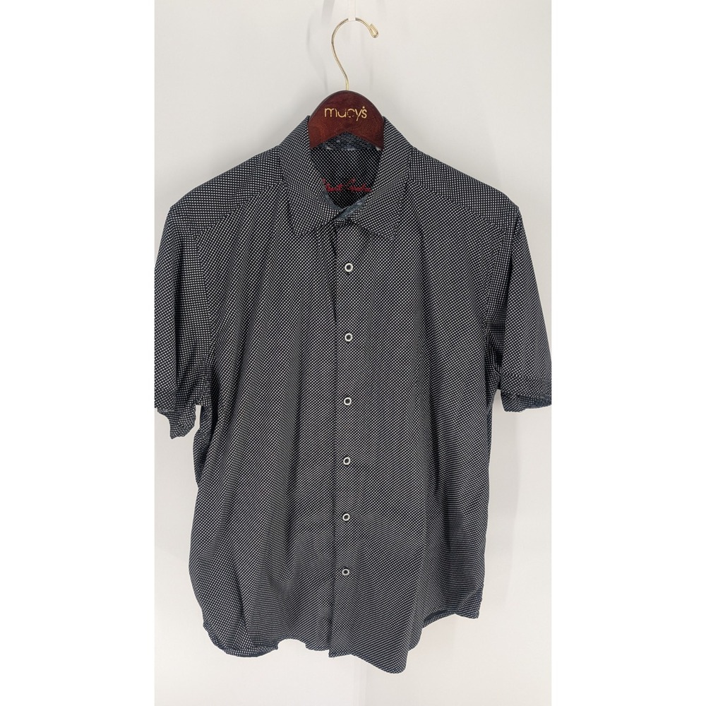Robert Graham Classic Fit Geometric Button-Up Shirt Black‎ White Size XL